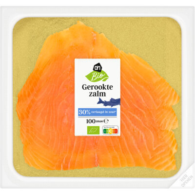 AH Biologisch Gerookte zalm 25% minder zout (100g)