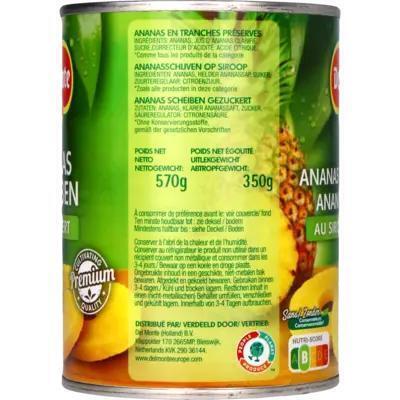 Del Monte Ananasschijven op Siroop 570g (Blik, 570g)