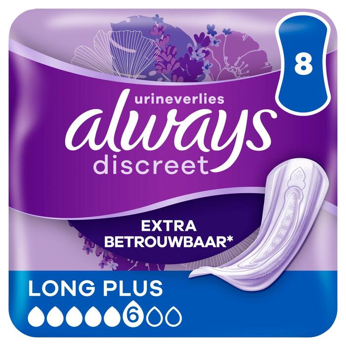 Always Discreet Verband+ Voor Urineverlies Long Plus 8