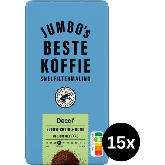 Jumbo's Beste Koffie Snelfiltermaling Decaf - 15 x 500 g (15 × 500g)