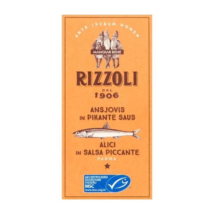 Rizzoli Ansjovis filet in pikante saus 85 gram (50g)
