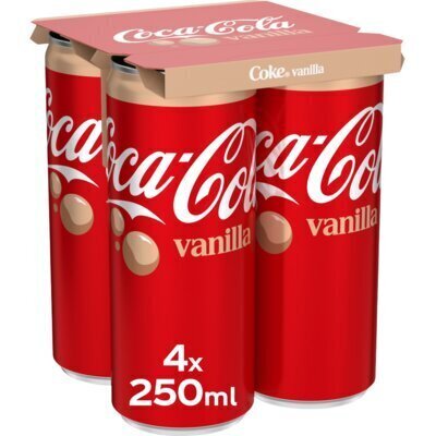 Coca-Cola Vanilla 250 ml (4 × 250ml)