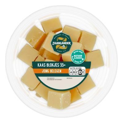 AH Zaanlander Kaasblokjes jong belegen 35+ (120g)