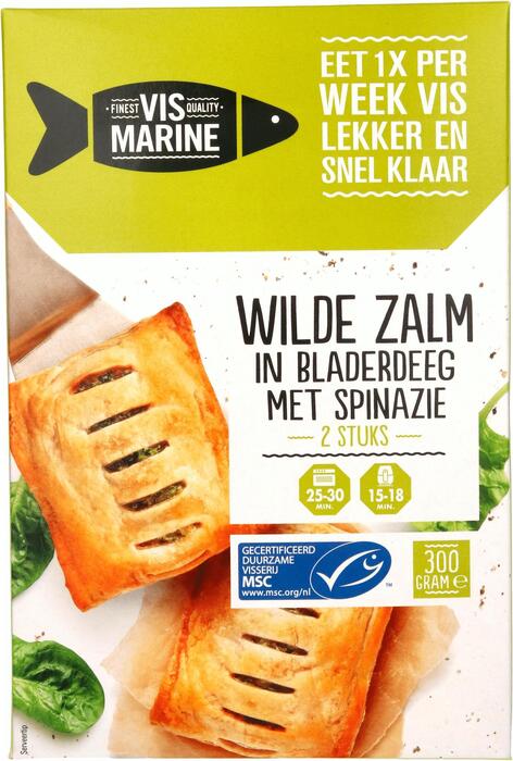 Vismarine zalm blad msc 2x15 (Doos, 300g)