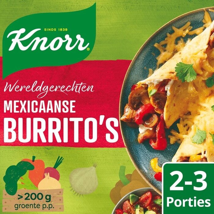 Knorr Wereldgerechten Maaltijdpakket Mexicaanse Burrito's 228g (Doos, 228g)