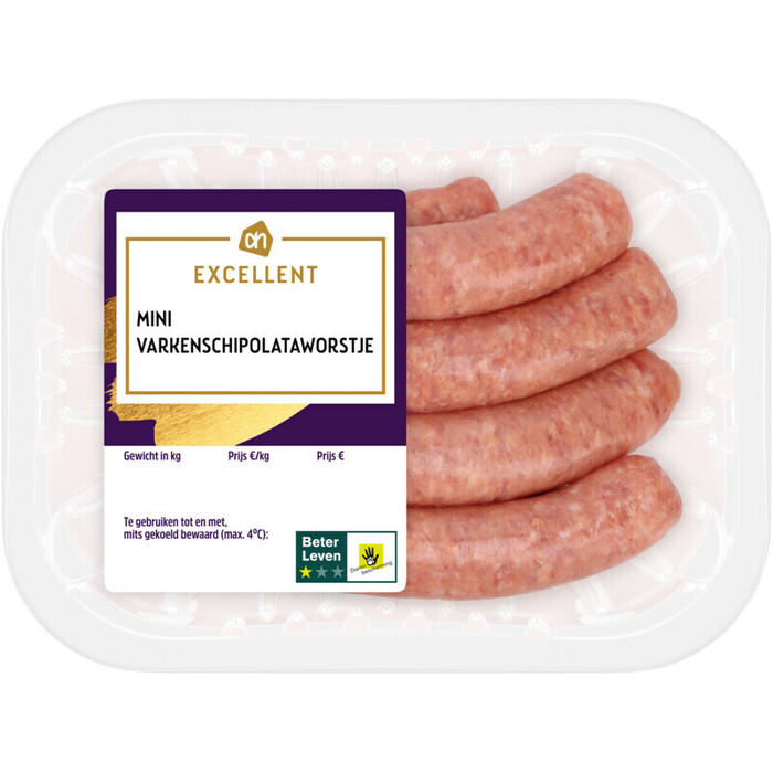 AH Excellent Mini varkenschipolataworstje (8 × 25g)