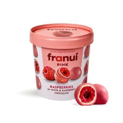 Franui Framboos in witte en framboos chocolade (150g)