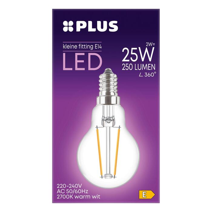 Lamp 25W Kogel kleine fitting helder