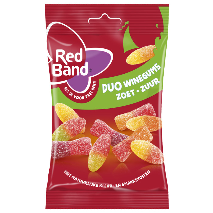 Red Band Duo Winegums Zoet - Zuur 120g (120g)