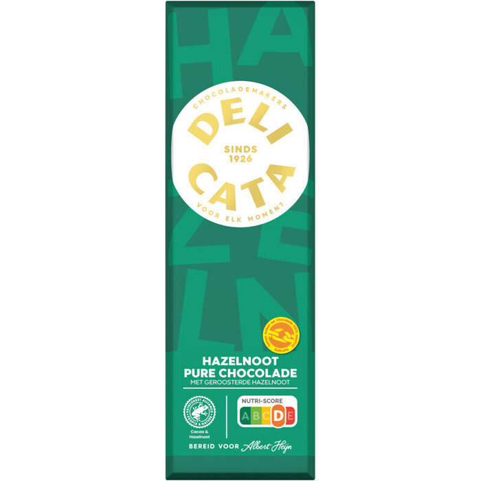 Delicata Reep pure chocolade hazelnoot (200g)