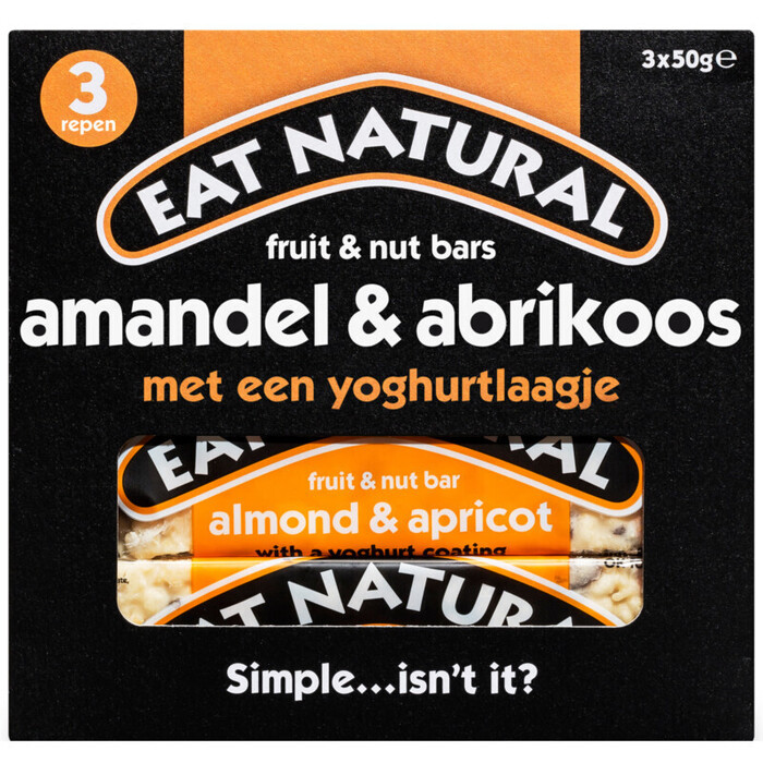 Eat Natural, Amandel & Abrikoos (Stuk, 3 × 50g)