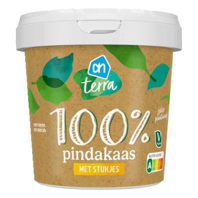 AH Terra Plantaardig 100% pindakaas met stukjes (1kg)