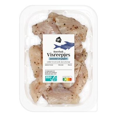 AH Roerbak visreepjes zeezout en peper (250g)