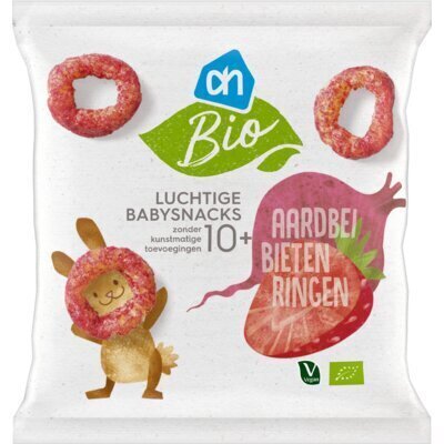 AH Biologisch Luchtige babysnacks aardbei bieten 10m+ (20g)