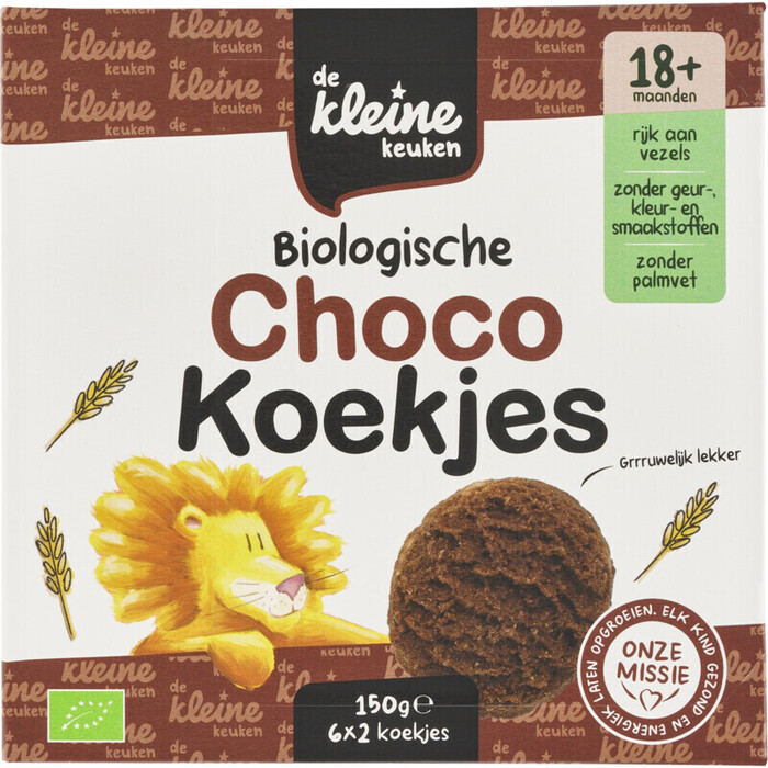 De Kleine Keuken Biologische chocokoekjes (150g)