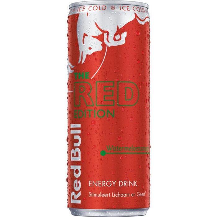 Red Bull Red edition watermeloen energy drink (blik, 250ml)