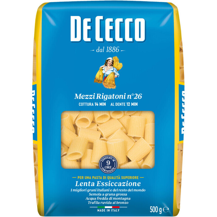 De Cecco Mezzi rigatoni n° 26 (500g)