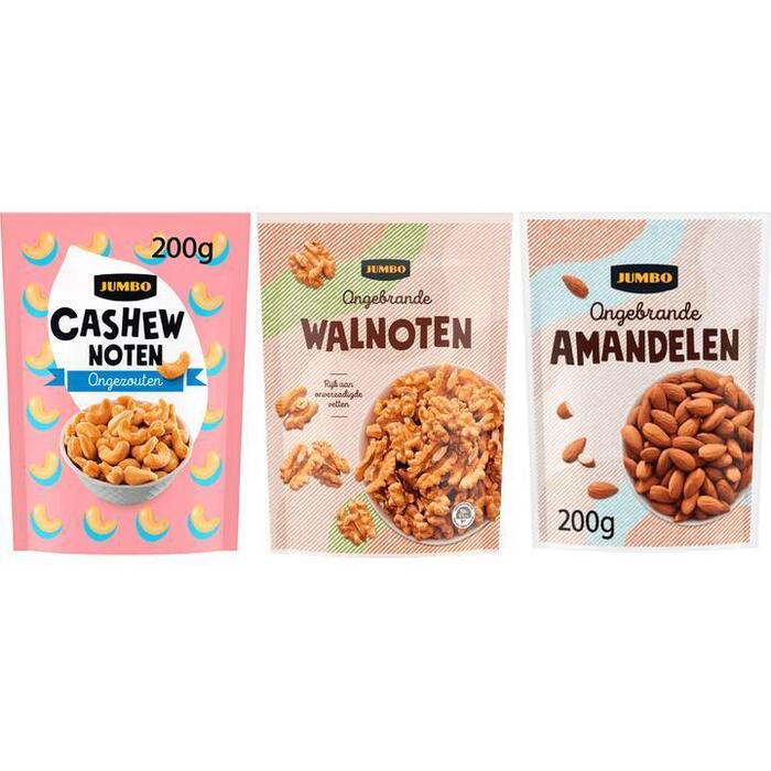 Jumbo Ongezouten Walnoten, Amandelen en Cashews