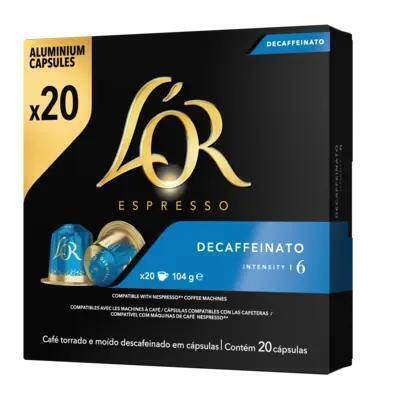 L'OR ESRESSO KOFFIE CAPSULES DECAFFEINATO 104G 20ST BOX (104g)