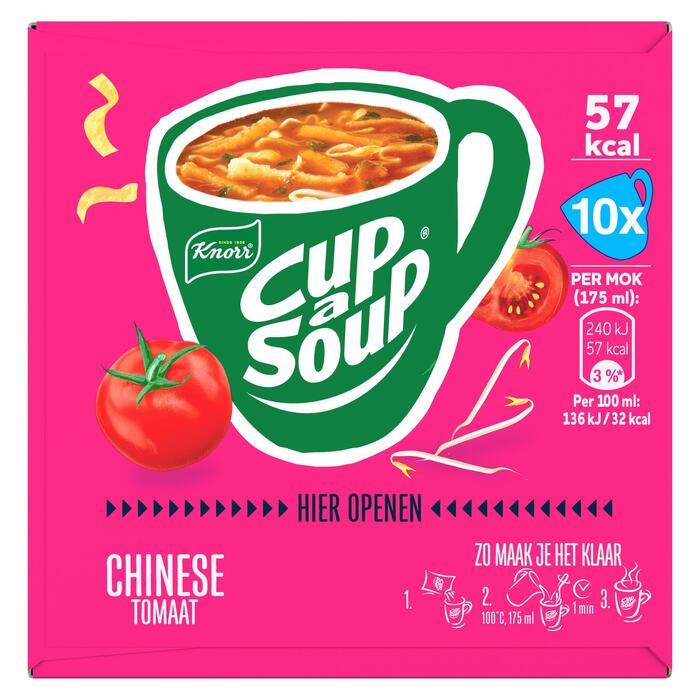 Unox Cup-a-Soup Chinese Tomaat 10 x 175ml (Doos, 170g)