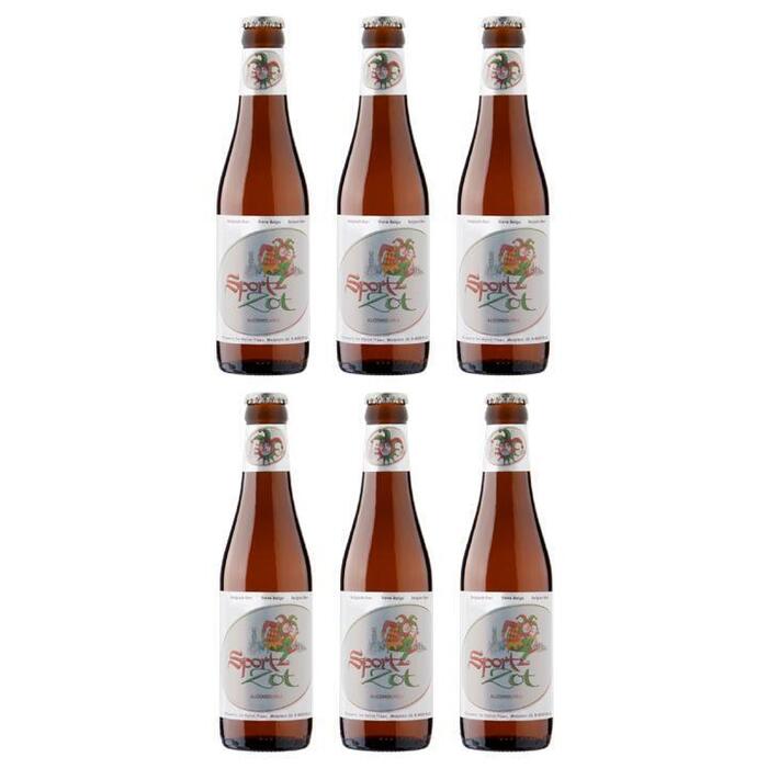 Sportzot Belgisch Bier Alcoholvrij 0,3% - Fles 6 x 330ML (10g)