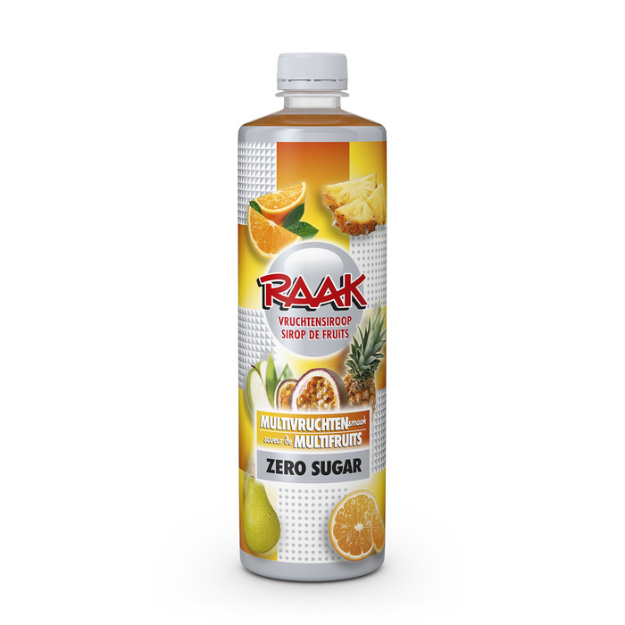 Raak Multivruchten vruchtensiroop zero sugar (rol, 0.75L)
