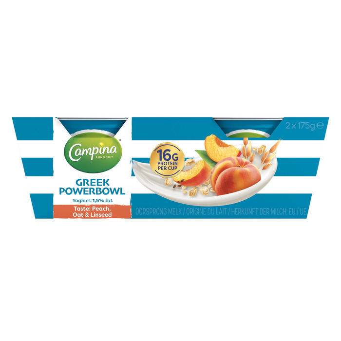 Ca PBowl High Protein yoghurt Perzik 2x175g Cup (350g)