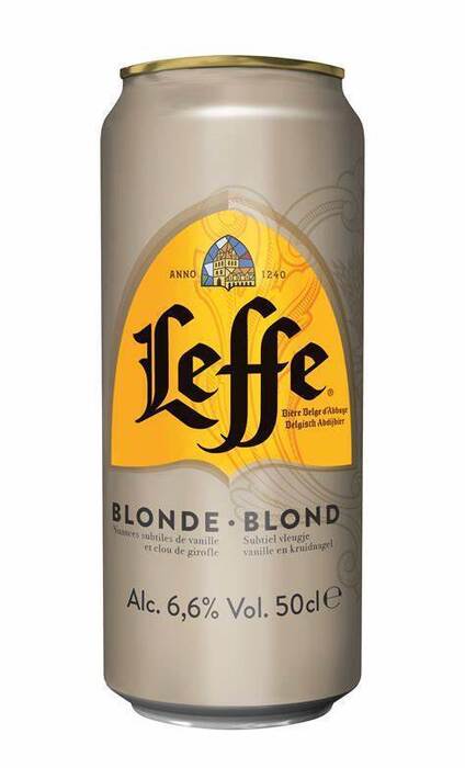 Leffe Blond abdijbier 4-pack (blik, 0.5L)