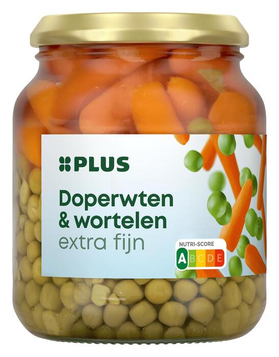 PLUS Doperwten en wortelen (Pot, 340g)