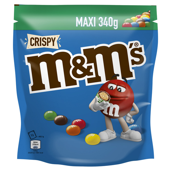 M&M's Crispy Maxi 340g (plastic zak, 340g)
