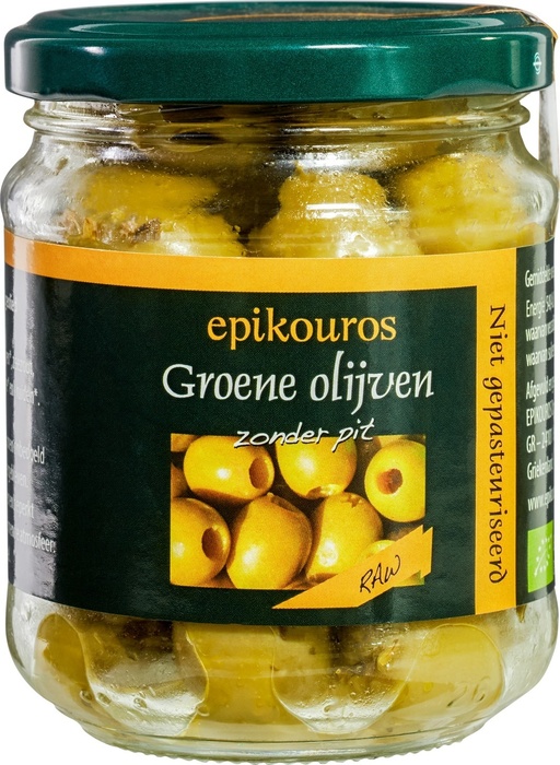 Groene olijven zonder pit (100g)