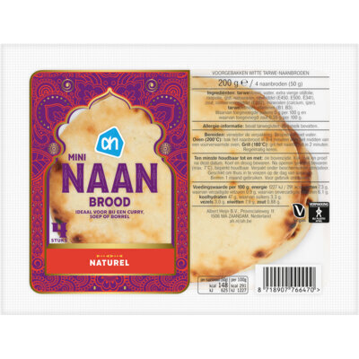 AH Mini naanbrood naturel (200g)