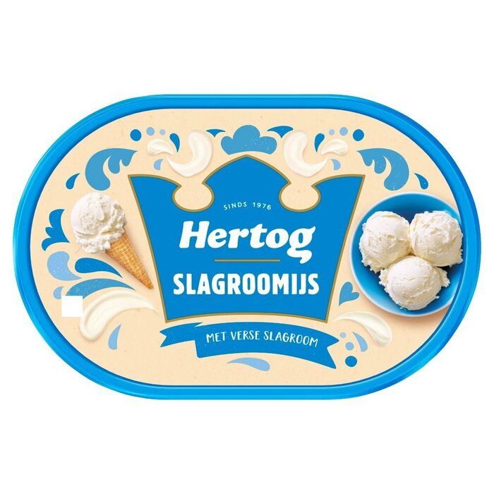 Hertog Slagroom ijs (Kuipje, 480g)