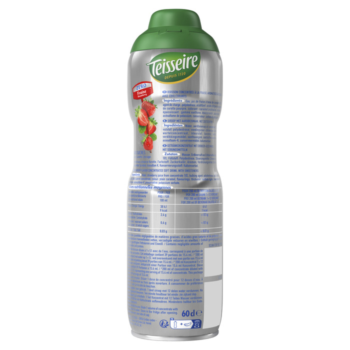Limonadesiroop aardbei 0% (0.6L)