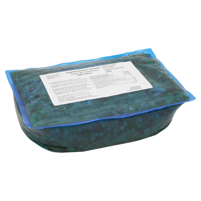 Augurkenblokjes 8x8mm zoetzuur KBX 3ltr (3.5kg)