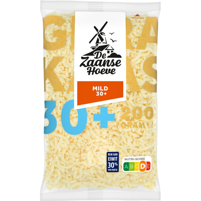 De Zaanse Hoeve Mild 30+ geraspt (200g)