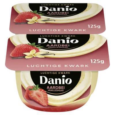 Danio luchtige kwark vanille-aardbei (Set, 2 × 125g)