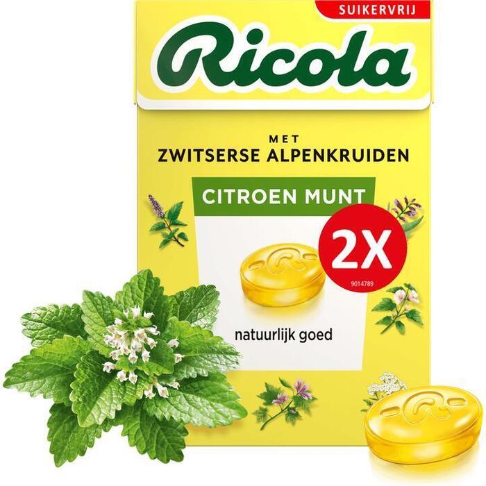 Ricola Citroen Munt Suikervrij Pastilles 2 x 50 g (2 × 50g)