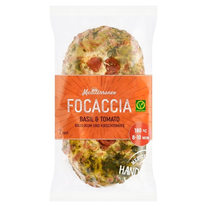 Boboli Mediterraneo Focaccia Basil & Tomato 2 x 165 g (165g)