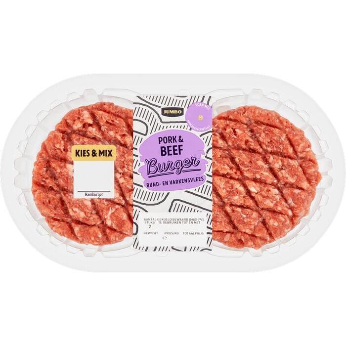 Jumbo Burger Rund- en Varkensvlees 2 Stuks (220g)