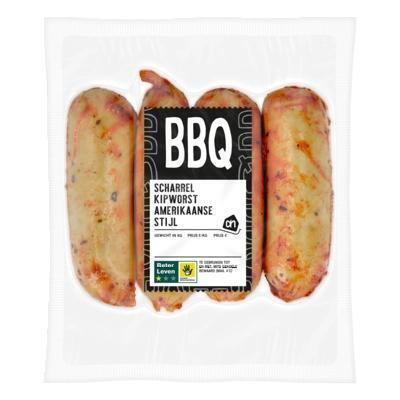 AH BBQ scharrel kipworst Amerikaanse style (4 × 70g)