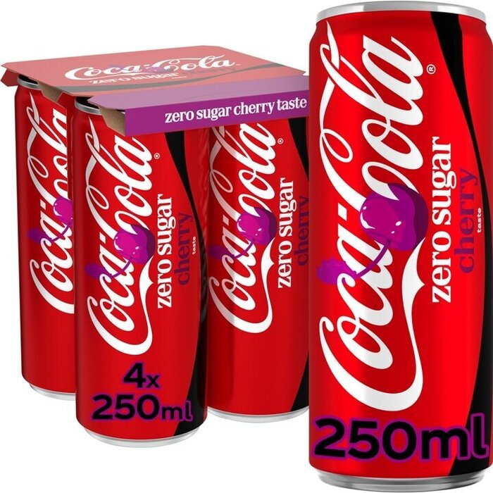 Coca-Cola Zero Sugar Cherry 4 x 250 ml (4 × 250ml)