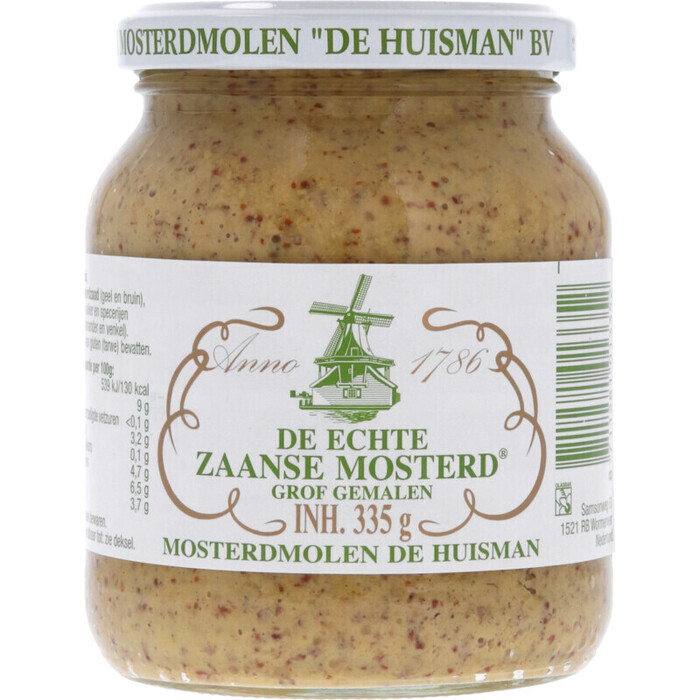 de echte zaanse mosterd grof gemalen (Pot, 335g)