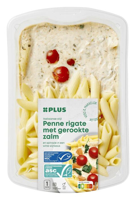 Penne rigate met gerookte zalm (450g)