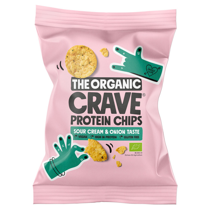 The Organic Crave Protein chips sour cream & onion (75g)