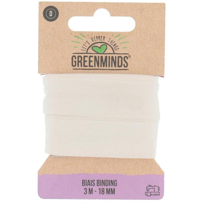 Greenminds Biais band wit 18mm 3meter