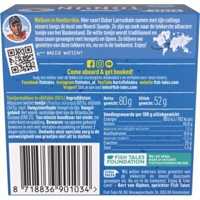 Jacks Tonijn in Olijfolie, MSC (blik, 80g)