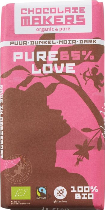 Puur liefde 65% reep (80g)