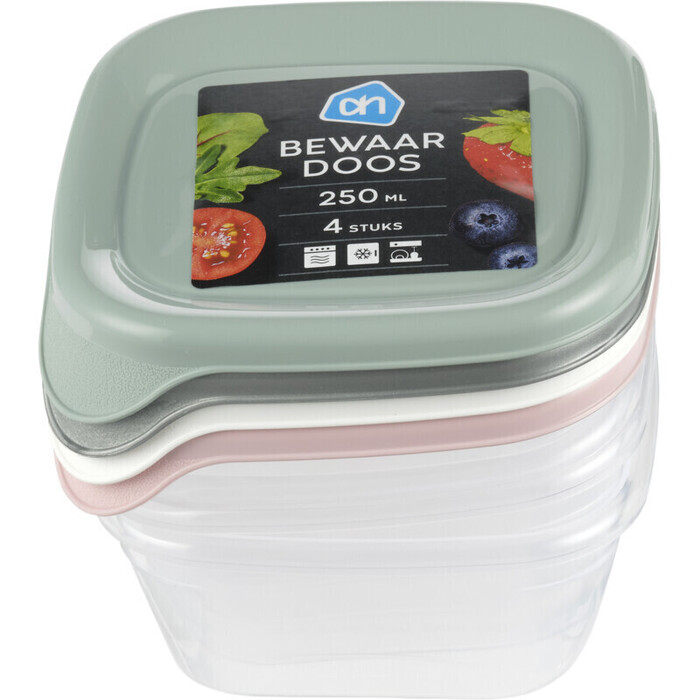 AH Bewaardozen 250 ml vierkant