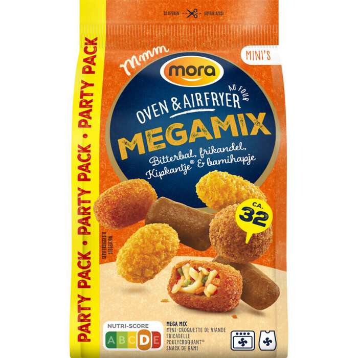 Mora Oven & Airfryer Mega Mix Bitterbal, Frikandel, Kipkantje & Bamihapje Party Pack 624g (624g)
